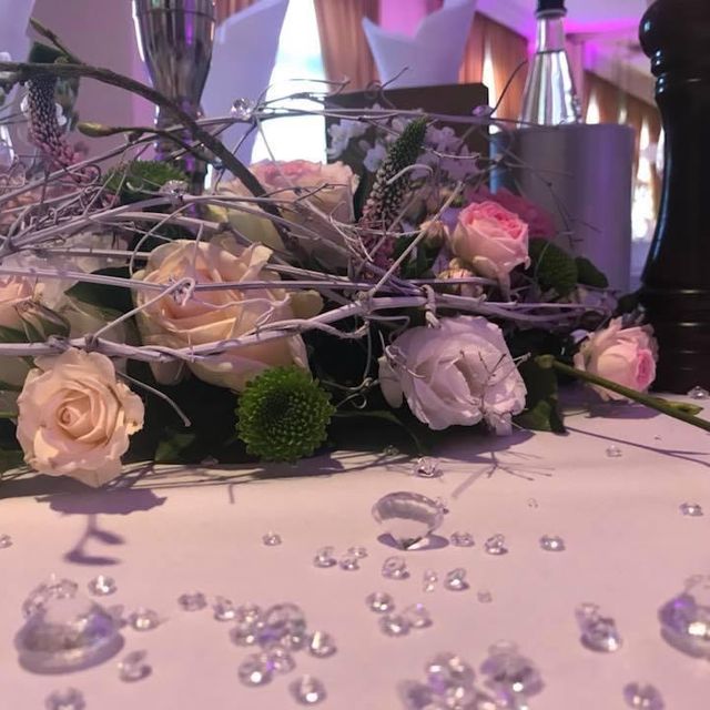 Blumendekoration im Restaurant Alte Herberge